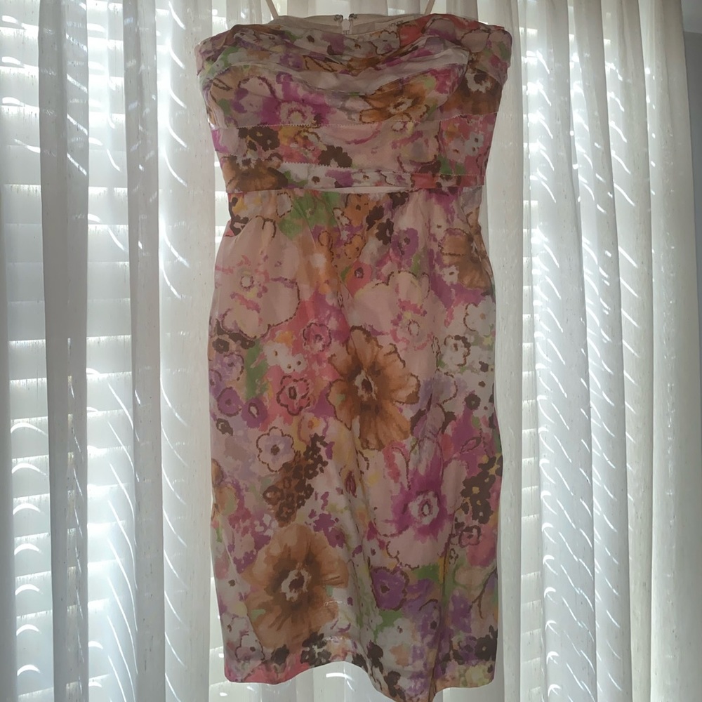 JCrew Floral Strapless Dress